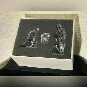 Vintage MIKASA 3 pc  CRYSTAL NATIVITY Scene w/Original Box & Packaging
